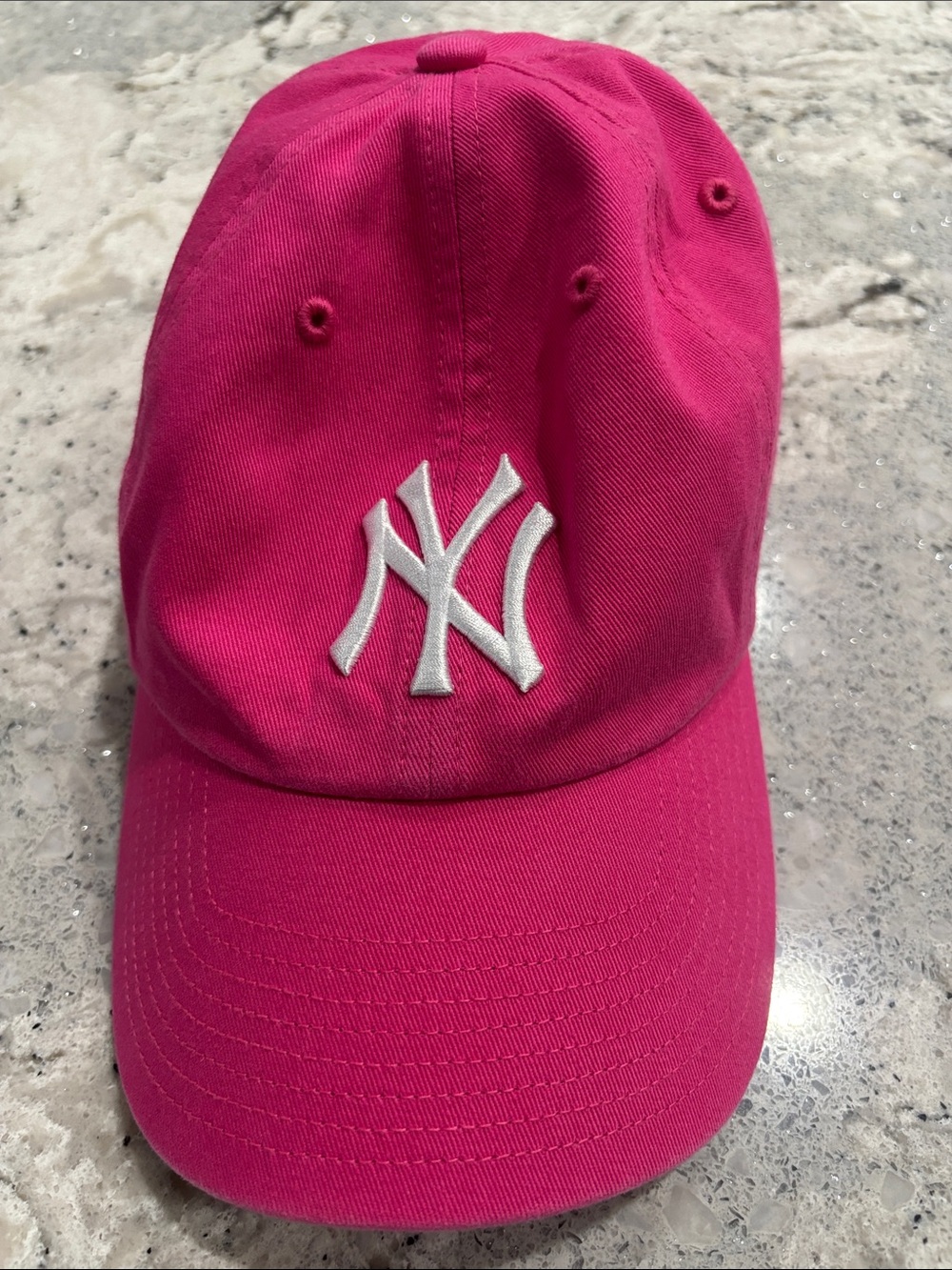 Pink Women’s Baseball Cap with White NY Logo
